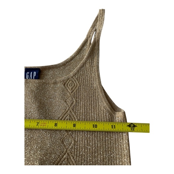 Y2K Vintage GAP Gold Shimmer Knit Sweater Top Size Small women's - Picture 11 of 15